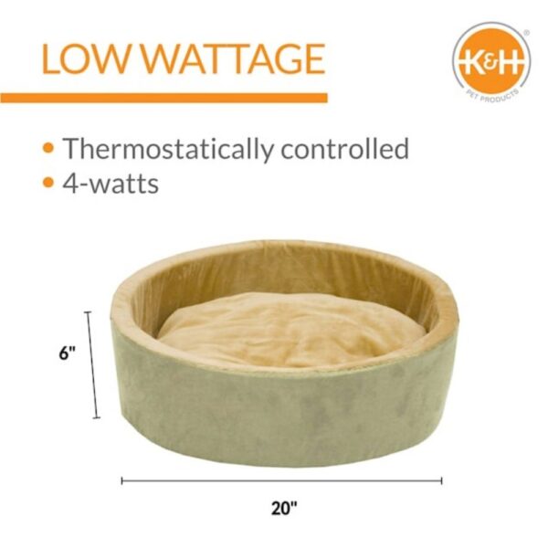 K&H Thermo-Kitty Bed in Sage, 20" L x 20" W